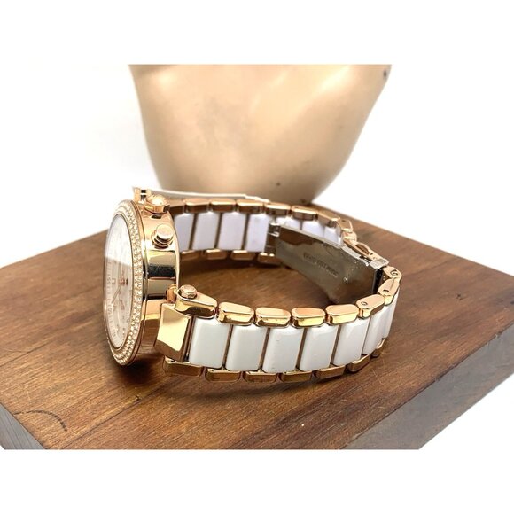 Michael Kors Women's Watch MK5774 Parker Quartz Chronograph Rose Gold White 39mm - Picture 10 of 15